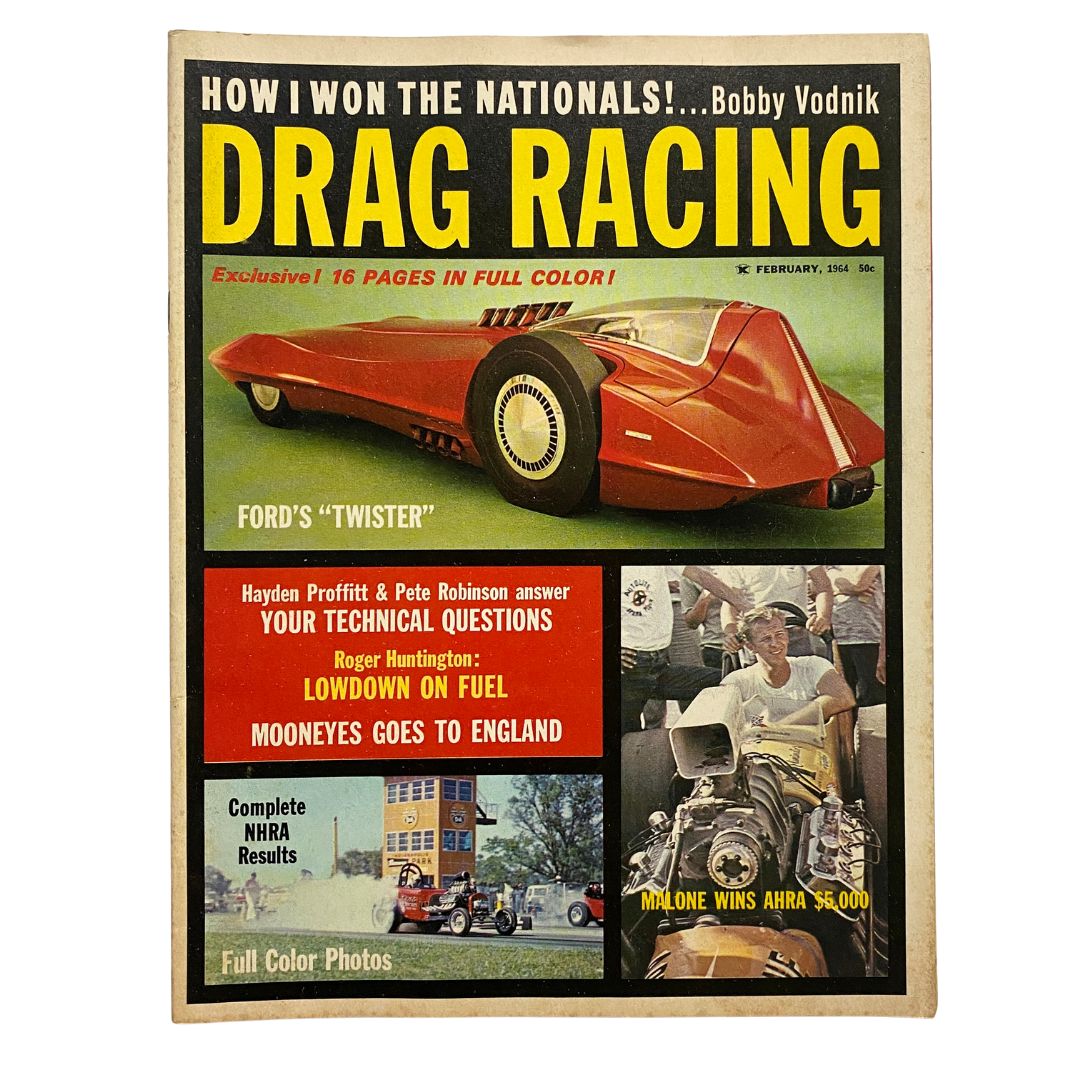 Drag Racing Magazine February 1964 Roger Huntington Lowdown on Fuel No Label