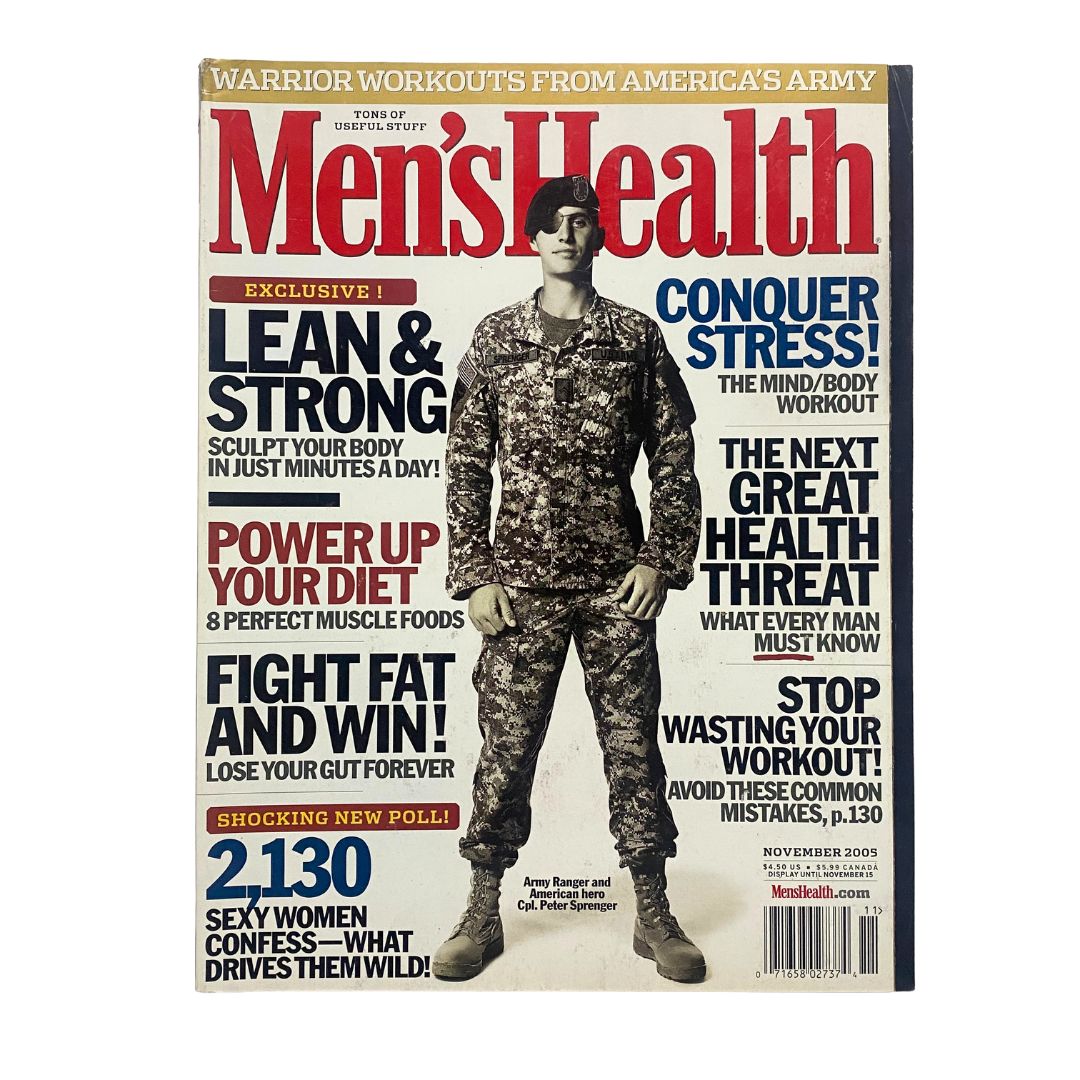 Men's Health Magazine November 2005 Cpl. Peter Sprenger Cover No Label