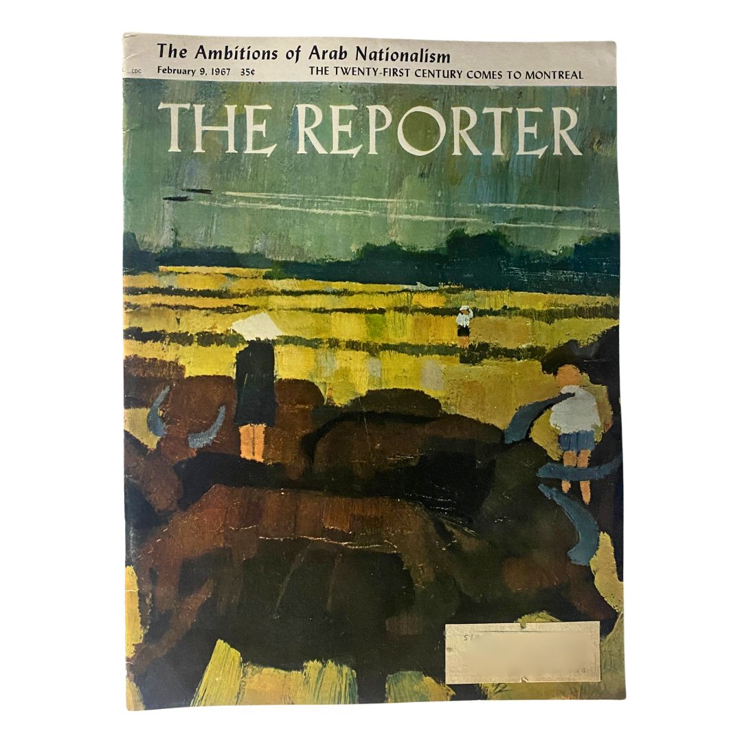 Cover of VTG The Reporter Magazine February 9, 1967, featuring the title 'The Ambitions of Arab Nationalism' with an abstract illustration reflecting socio-political themes.