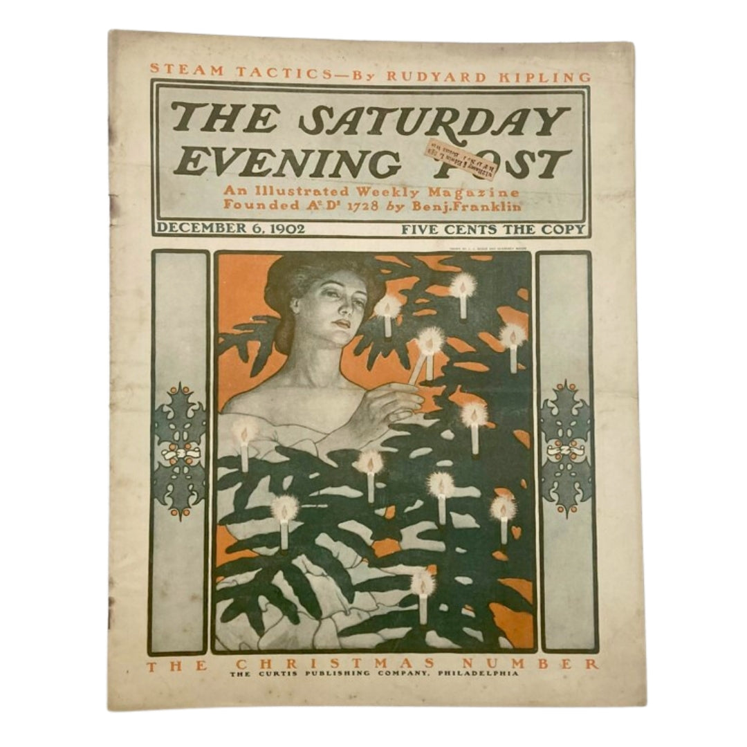 Saturday Evening Post Illustrated Cover December 6 1902 The Christmas Number showcasing a vintage design with festive elements and art reflective of early 20th century Americana.