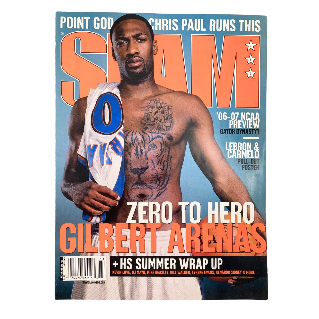 Slam Magazine November 2006 Washington Wizards Gilbert Arenas w Poster No Label
