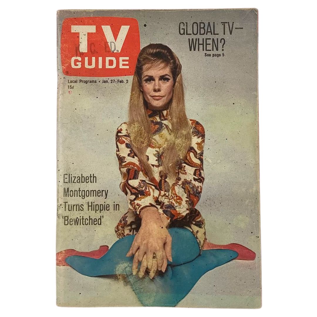 TV Guide Magazine January 27 1968 Elizabeth Montgomery Kansas City Ed. No Label