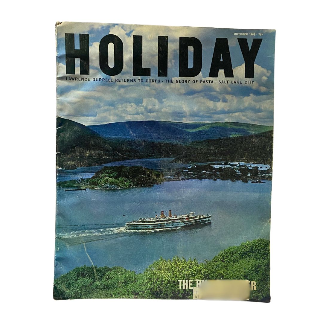VTG Holiday Magazine October 1966, featuring a vibrant cover with a side-wheel steamboat navigating picturesque waters.