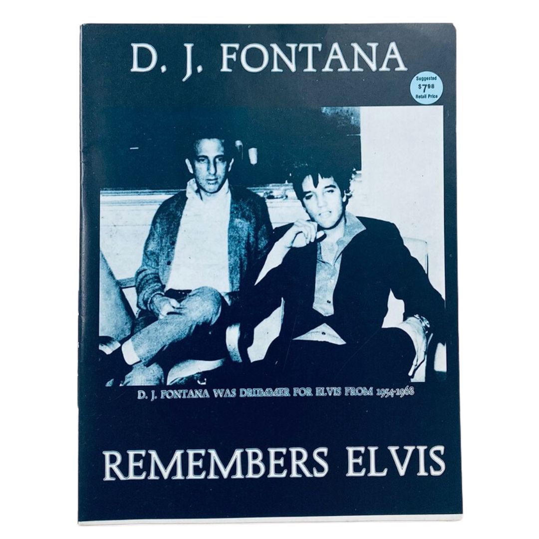 VTG 1981 Remember Elvis Presley by D.J. Fontana Poster featuring D.J. Fontana and Elvis Presley from 1954-1968, capturing a memorable moment in rock 'n' roll history.