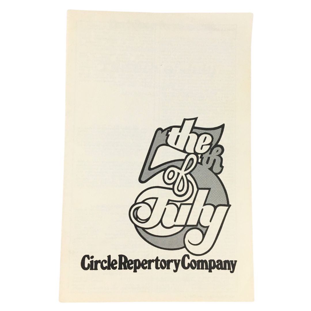 Cover of the 1978 Circle Repertory Company presentation of The 5th of July featuring stylized text and company logo.
