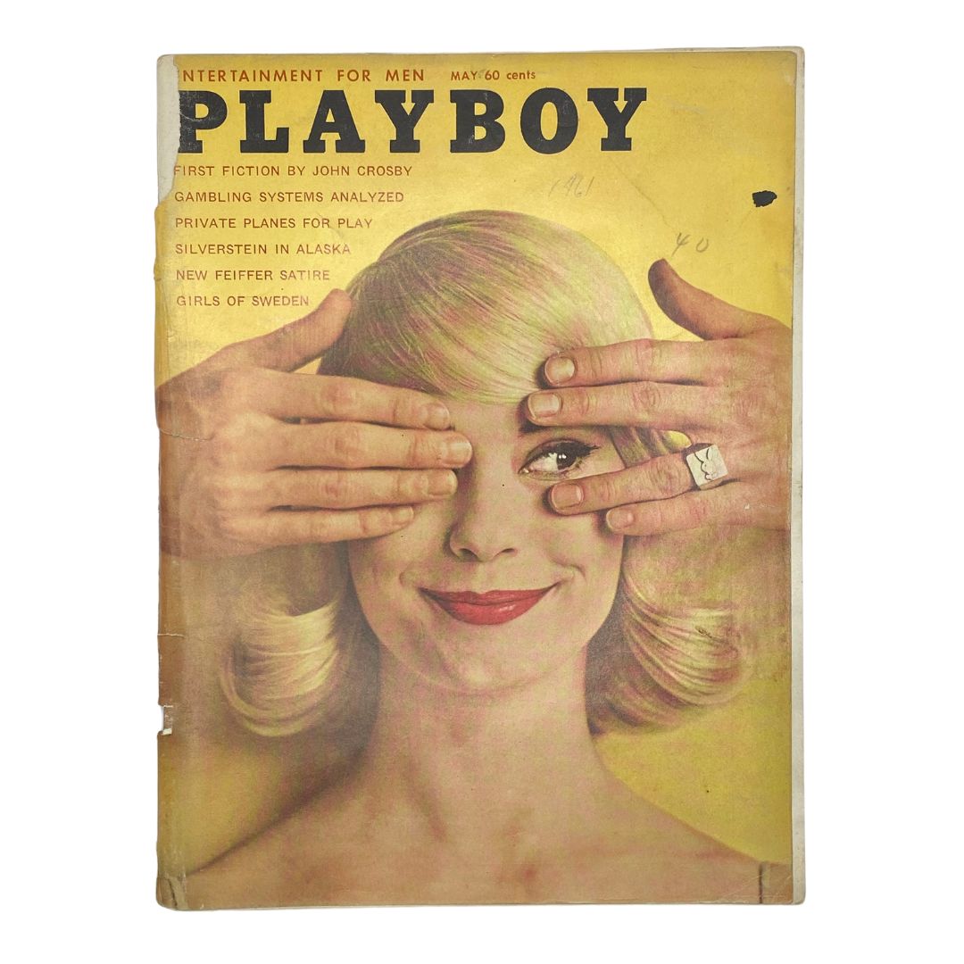 VTG Playboy Magazine May 1961 featuring Susan Kelly on the cover, showcasing a vintage aesthetic with playful imagery and iconic branding.