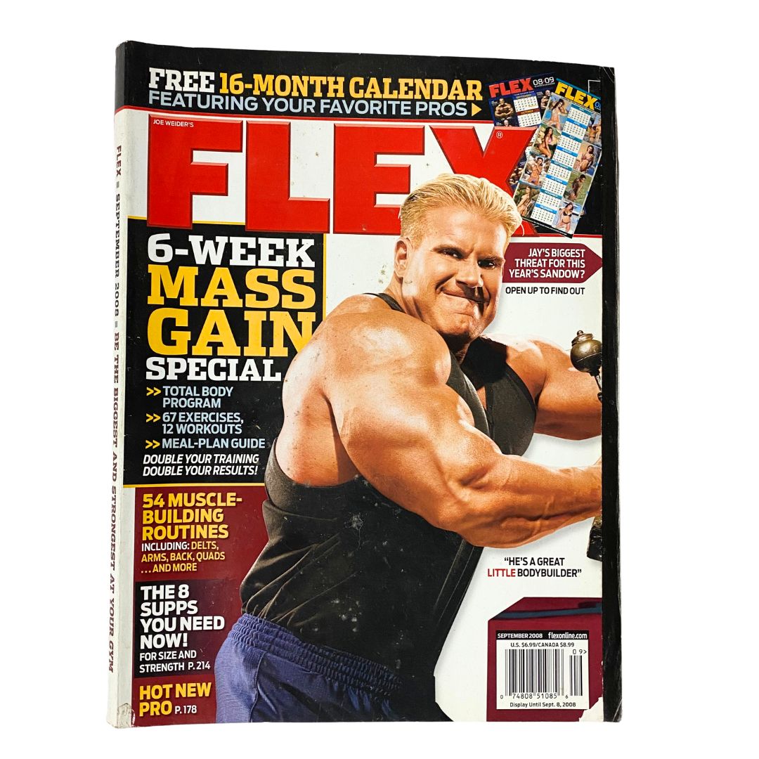 Joe Weider's Flex Magazine September 2008 Jay Cutler w Poster No Label