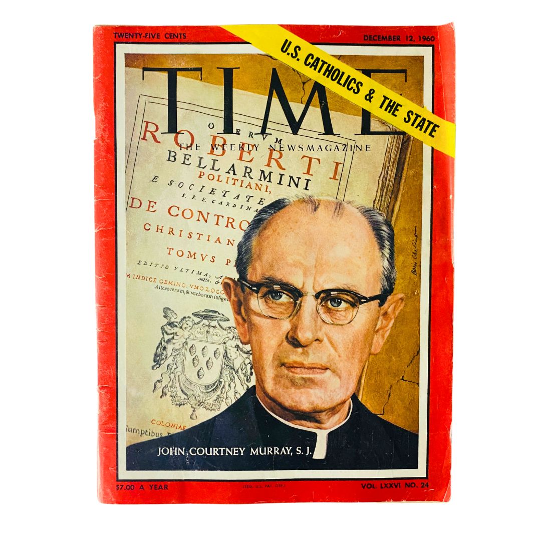 VTG Time Magazine December 12 1960 featuring John Courtney Murray, S.J., showcasing the cultural and political landscape of the era with striking cover design.