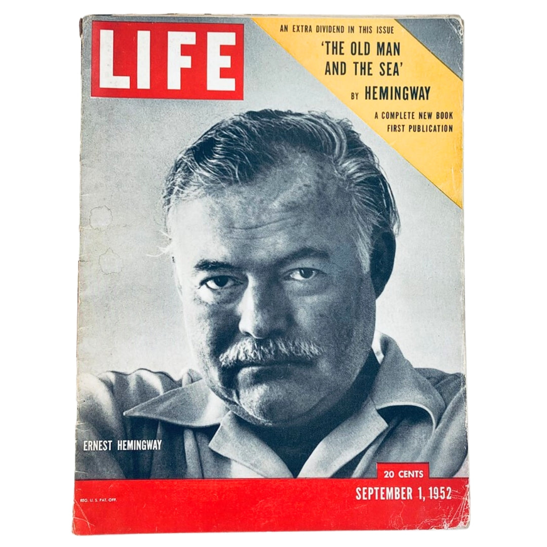 Life Magazine September 1 1952 #9 Ernest Hemingway Cover No Label