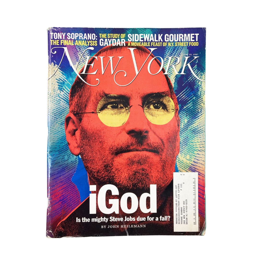 Cover of New York Magazine, June 25, 2007, featuring 'The Mighty Steve Jobs: Due for a Fall?