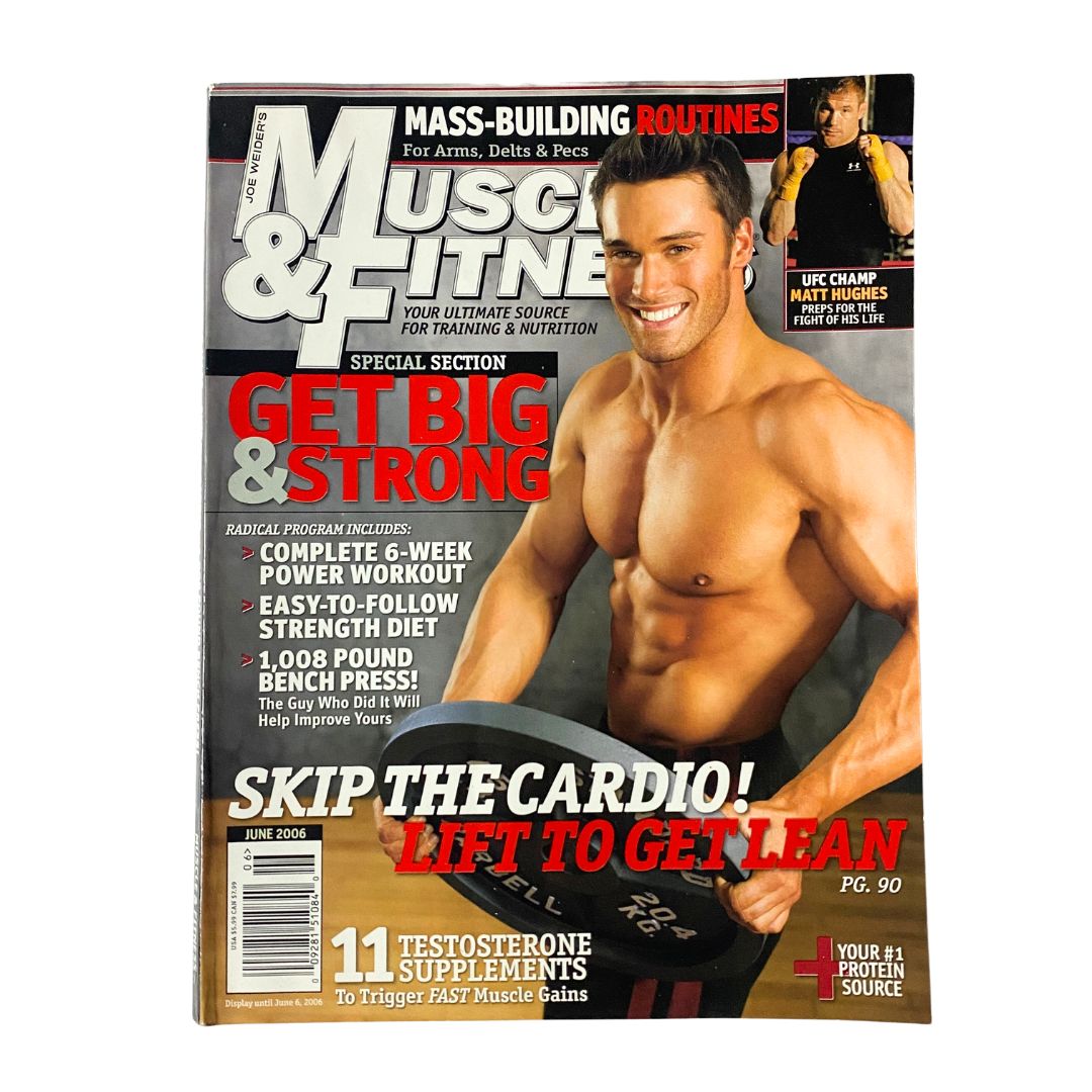 Cover of Muscle & Fitness Magazine June 2006 featuring Mario Klintworth and Matt Hughes, showcasing fitness tips, workout routines, and bodybuilding advice for enthusiasts.