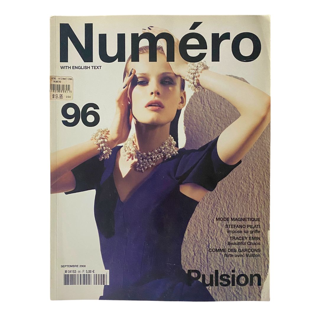 Numéro Magazine September 2008 No. 96 featuring Edita Vilkevičiūtė on the cover, showcasing high fashion and vintage elegance.