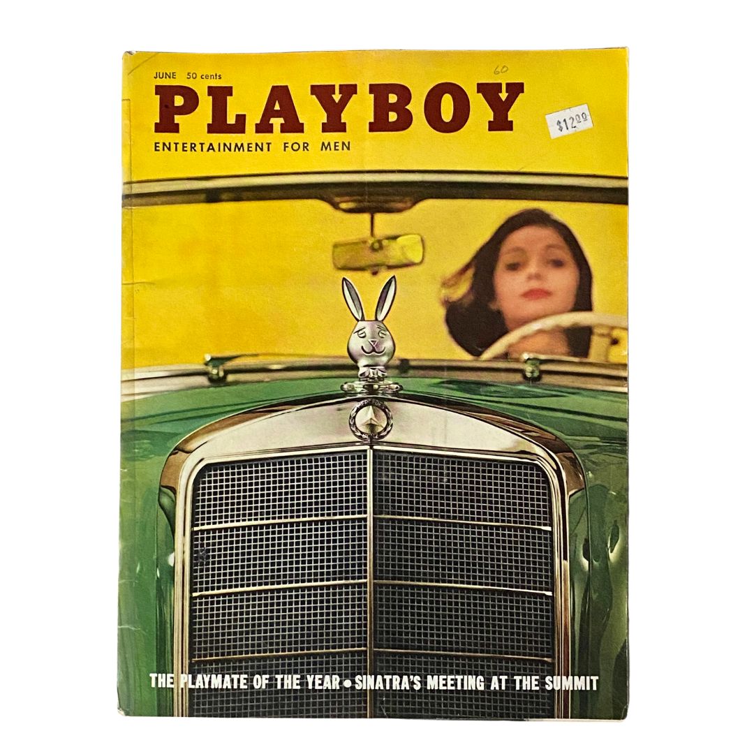 VTG Playboy Magazine June 1960 featuring Playmate Delores Wells on the cover with a vintage car and iconic Playboy logo