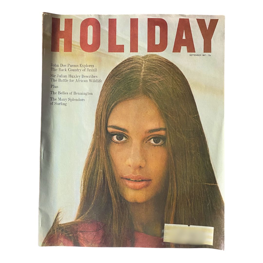 Cover of the VTG Holiday Magazine from September 1967 featuring a young Brazilian girl photographed by John Lewis Stage, showcasing 1960s fashion and cultural aesthetics.