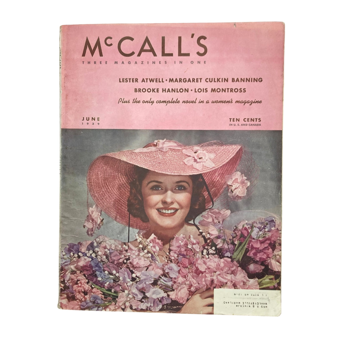 Vintage McCall's Magazine June 1939 Margaret Culkin Banning & Lester Artwell