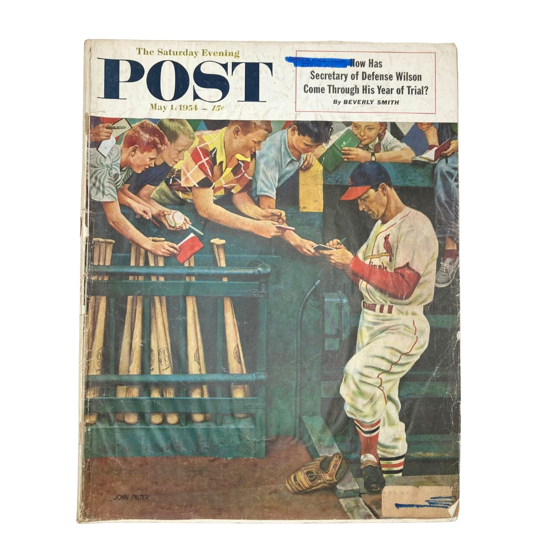 Cover of The Saturday Evening Post, May 1, 1954, featuring 'Bill and Michael' by John Falter