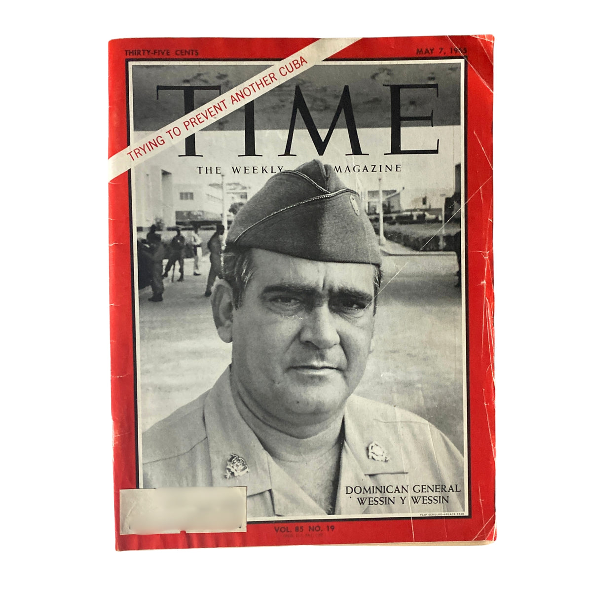 Time Magazine May 7, 1965 Vol 85 No. 19 featuring Dominican General Wessin Y Wessin on the cover, highlighting the Dominican Civil War and U.S. military intervention.