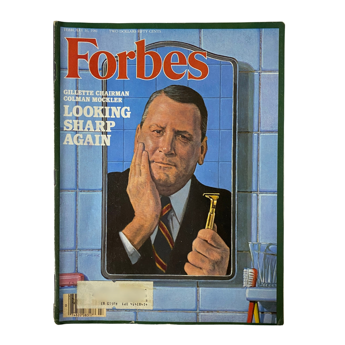 Cover of Forbes Magazine dated February 16, 1981, featuring Gillette Chairman Colman Mockler and the headline 'LOOKING SHARP AGAIN'.