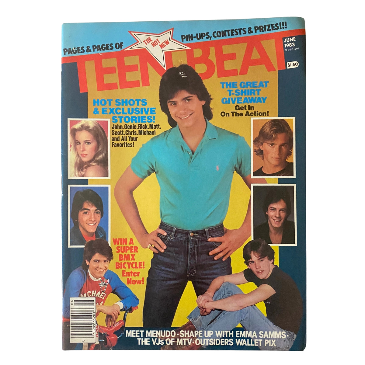 Teen Beat Magazine June 1983 featuring Emma Samms and Scott Baio on the cover, highlighting exclusive stories, pin-ups, and contests from the 1980s.