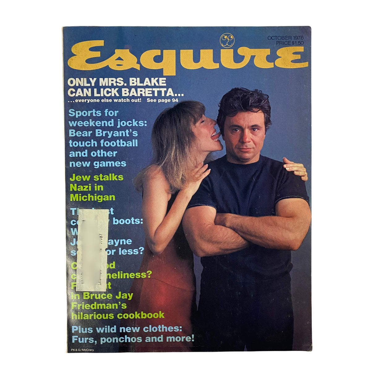 Cover of the October 1976 issue of Esquire Magazine featuring a tribute to Arnold Gingrich, with bold headlines discussing sports and lifestyle topics.