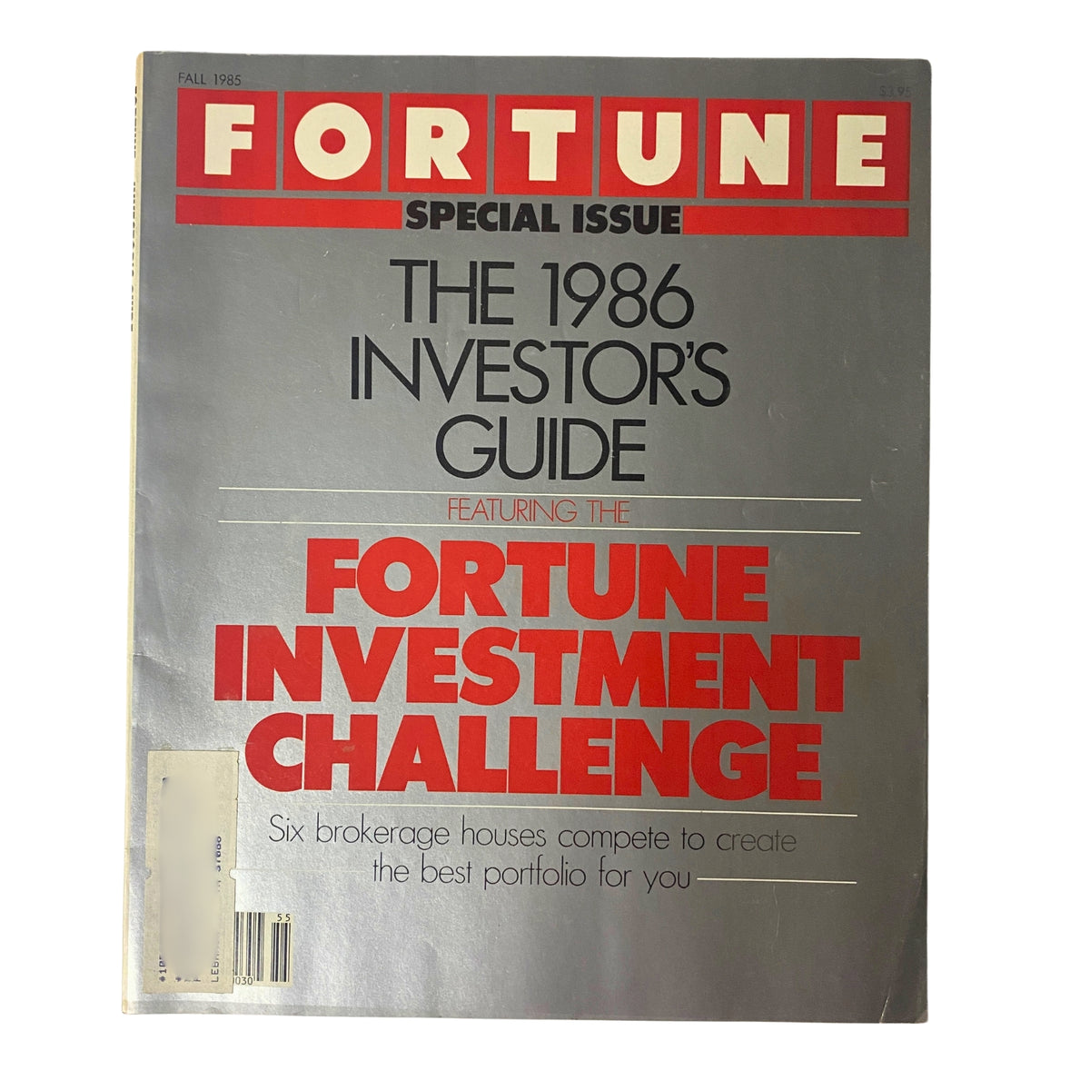 Cover of Fortune Magazine Fall 1985: The 1986 Investor's Guide Special Issue featuring bold title and the tagline about the Fortune Investment Challenge.