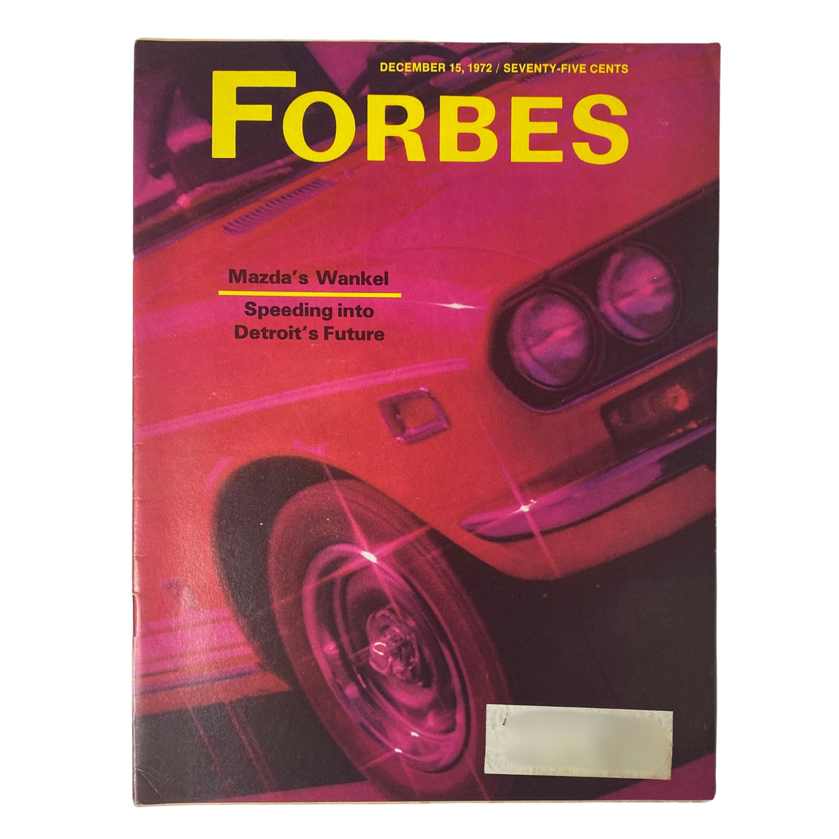 Forbes Magazine December 15, 1972 Mazda's Wankel Speeding Into Detroit Future VG
