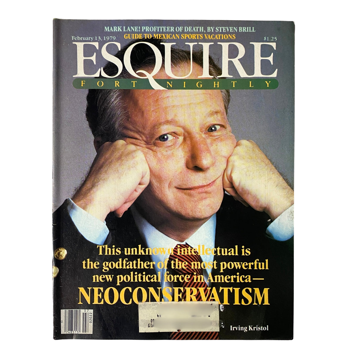 Cover of Esquire Magazine February 13, 1979 featuring Irving Kristol and the headline Neoconservatism.