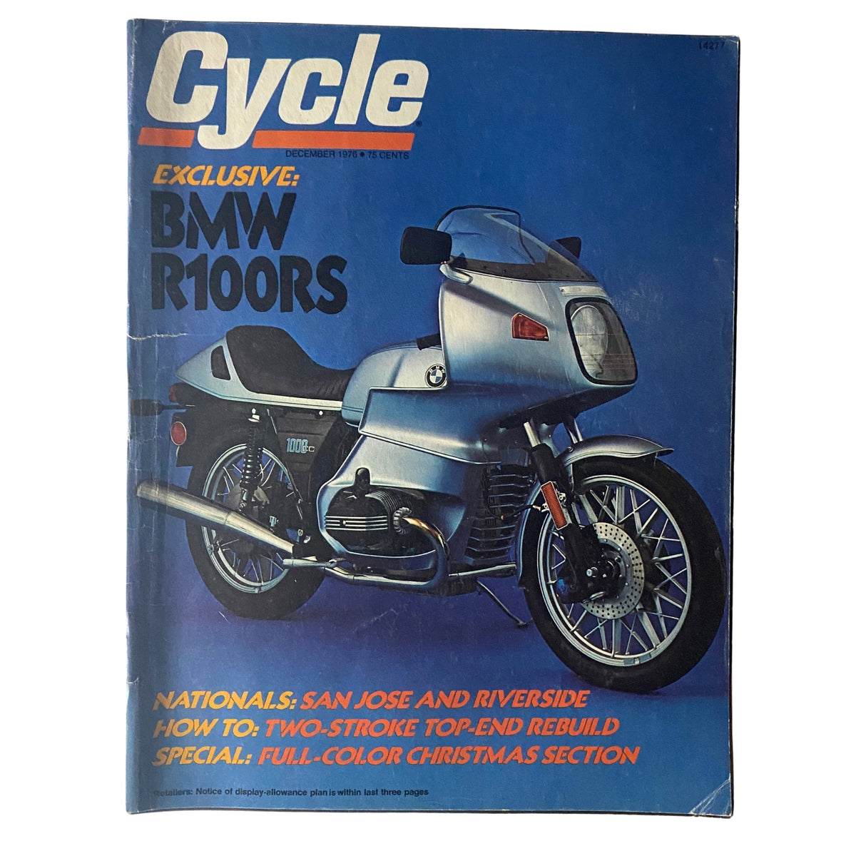 Cycle Magazine December 1976 Exclusive BMW R100RS Cover No Label