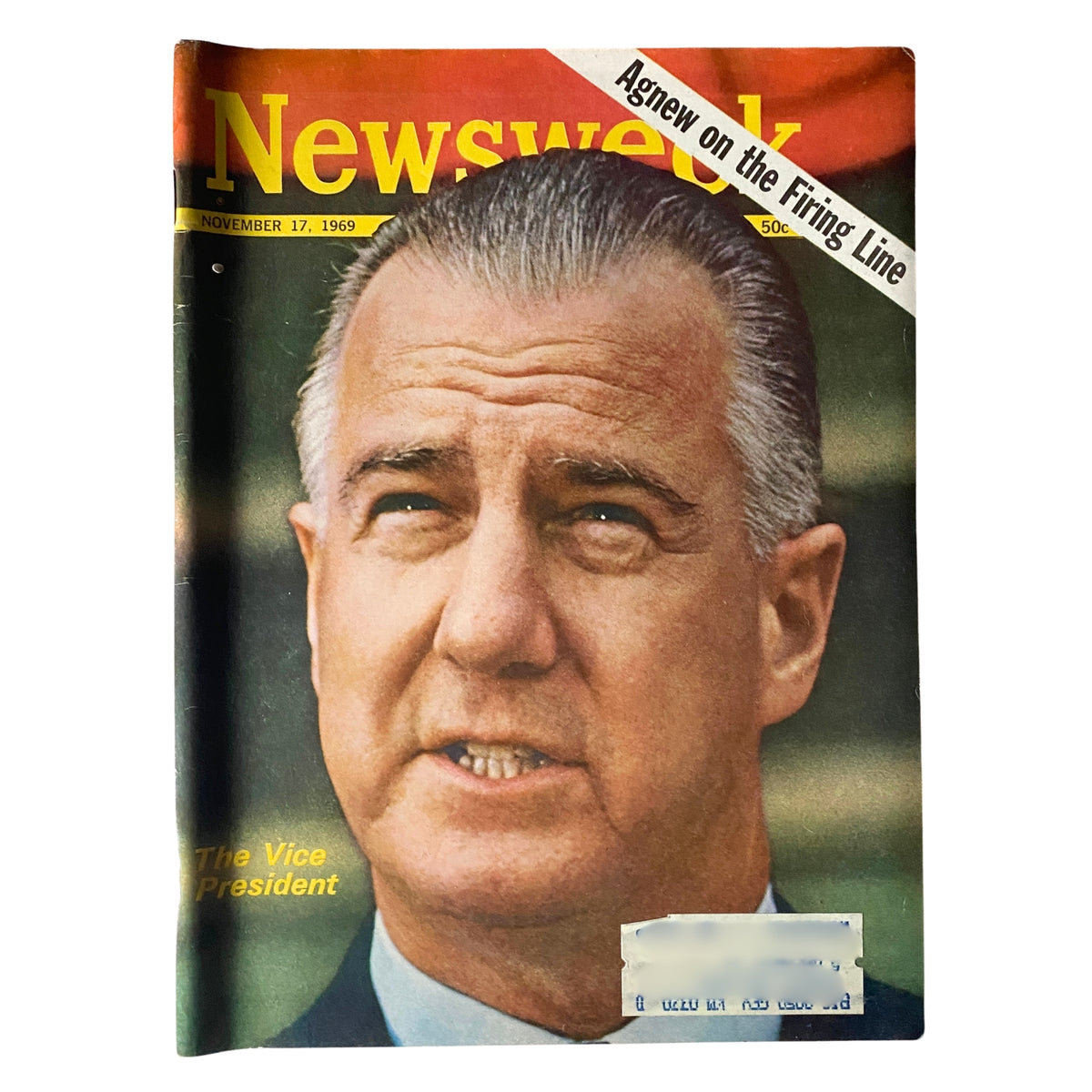 Cover of Newsweek Magazine from November 17, 1969, featuring Vice President Spiro Agnew, showcasing political significance.
