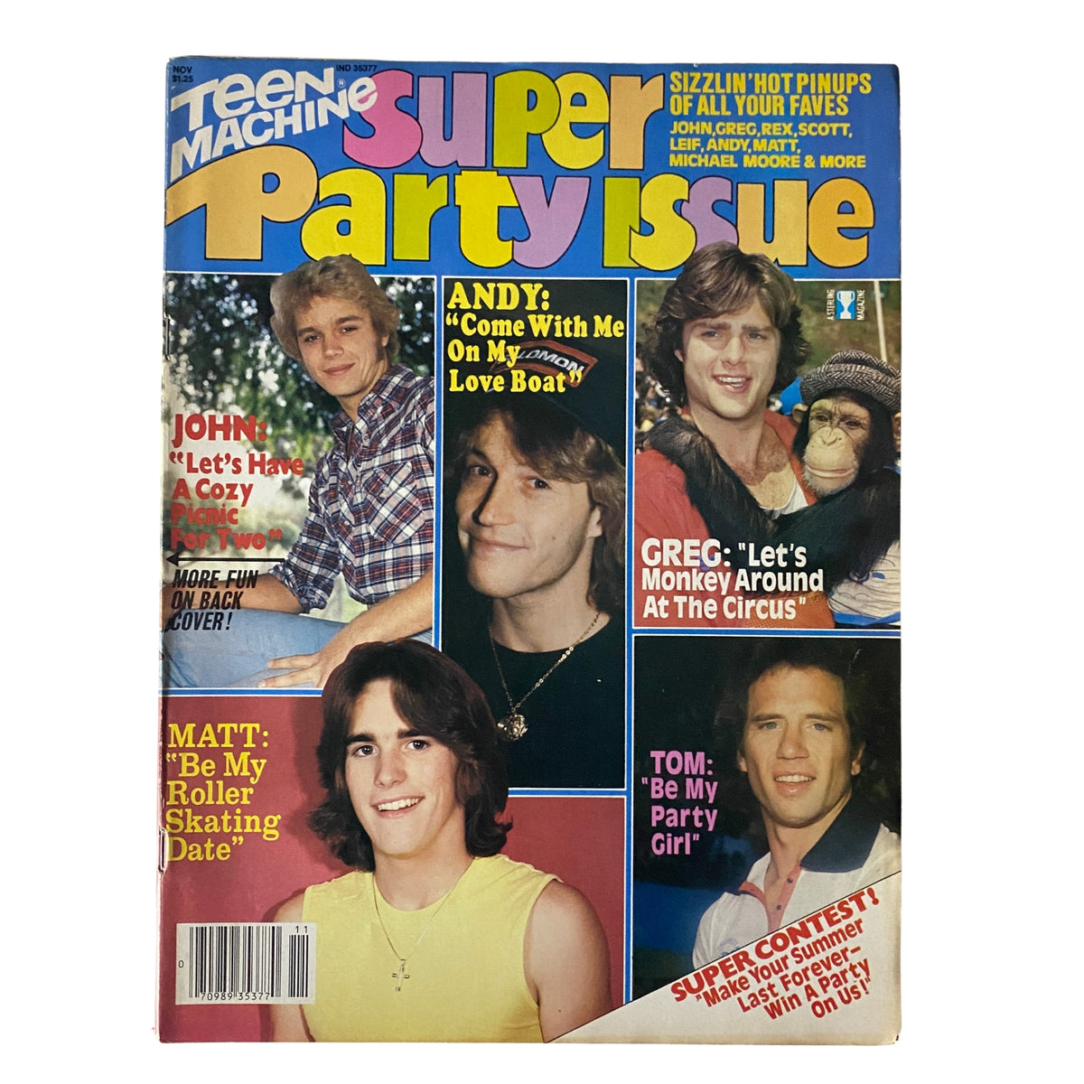 Teen Machine Magazine November 1980 John Schneider, Andy Gibb No Label