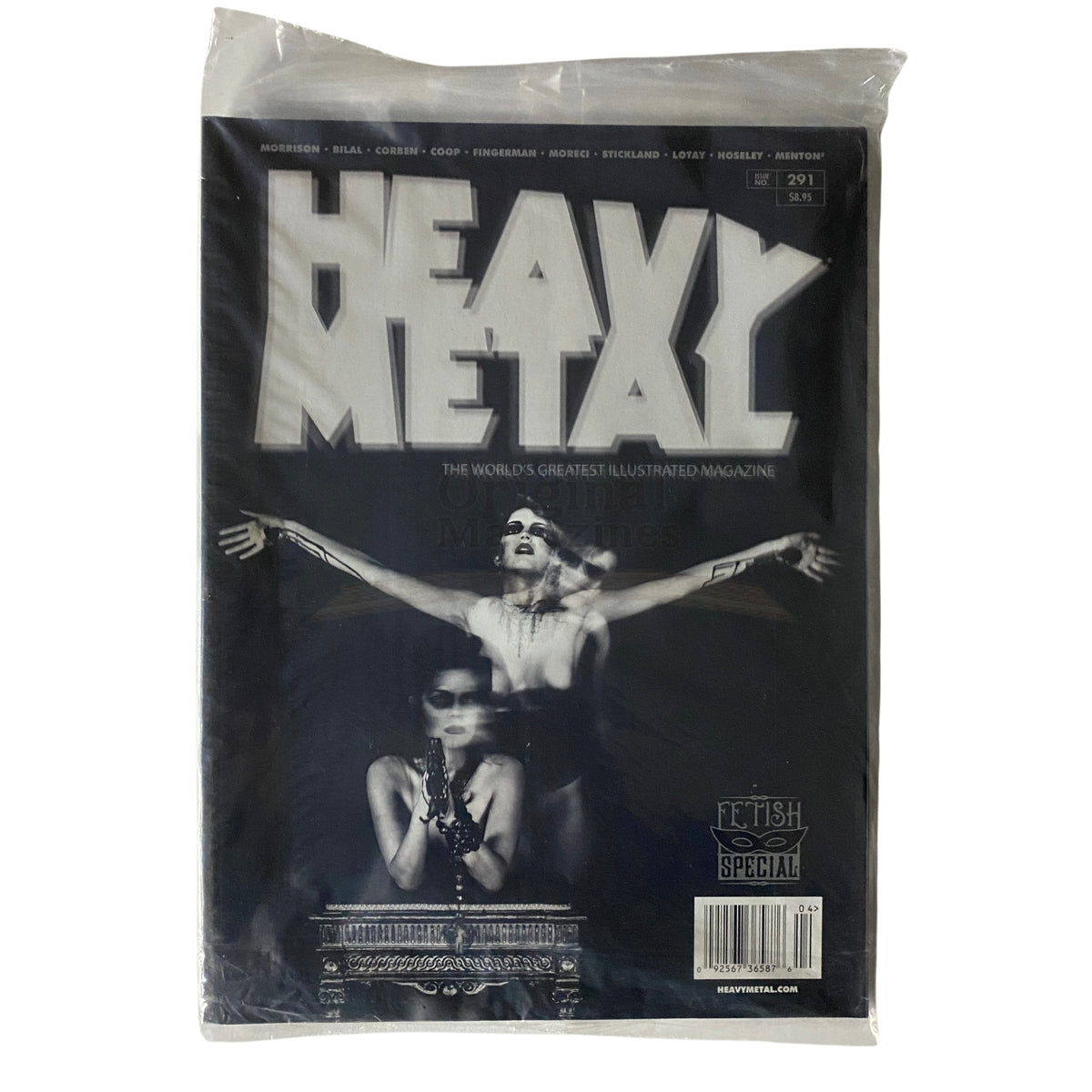 Cover of Heavy Metal Magazine 2018 No. 291 Fetish Special, featuring provocative artwork and bold title in striking font.