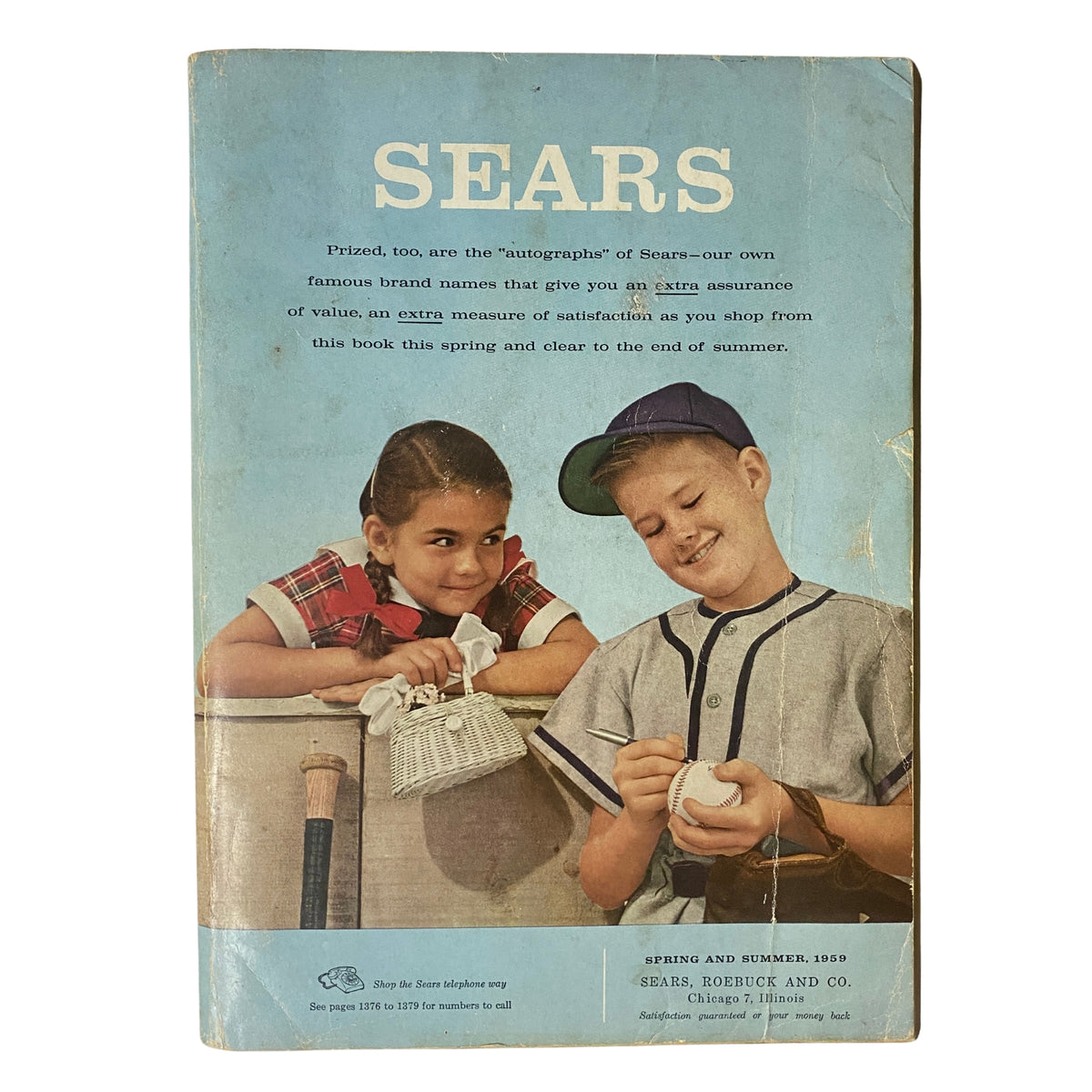 Cover of the 1959 Sears Classic Spring and Summer Catalog featuring children, showcasing the nostalgic design typical of the 1950s.