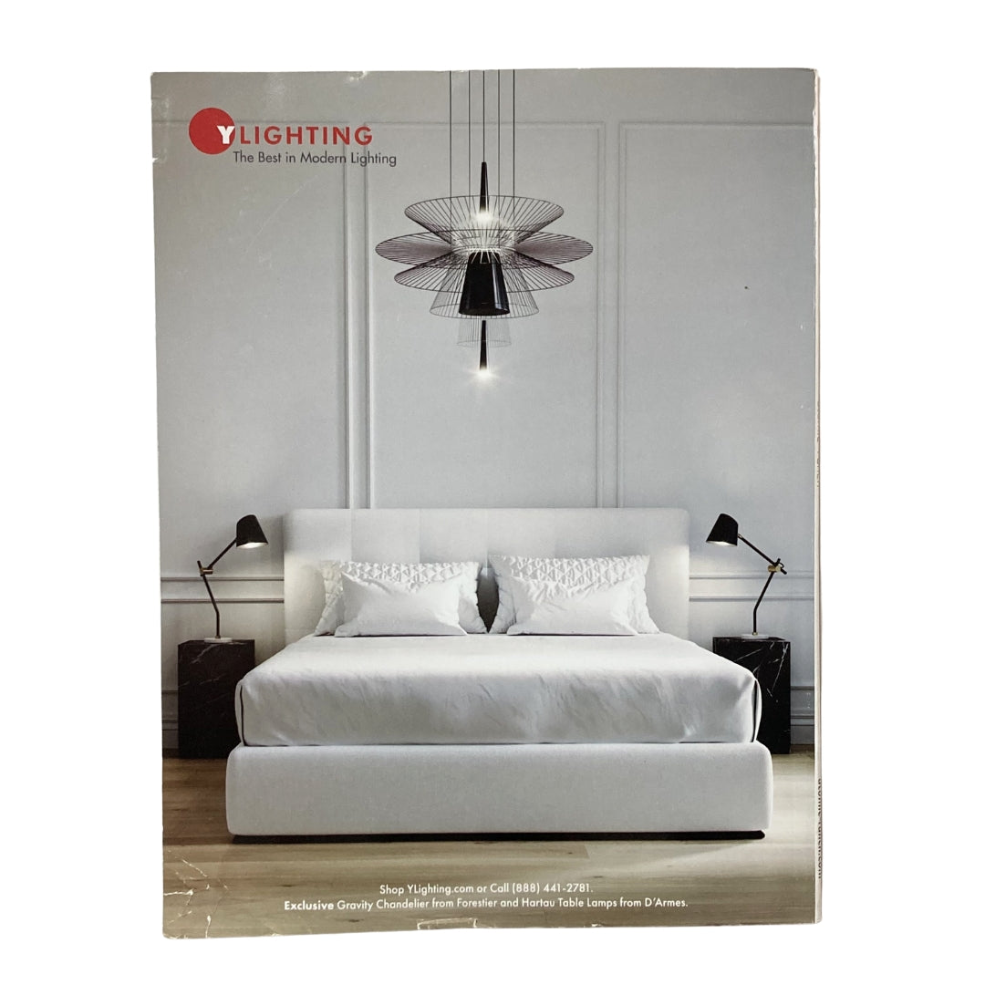 Advertisement for YLighting in Atomic Ranch Magazine Fall 2020, featuring modern lighting design over a stylish bed, emphasizing contemporary home aesthetics.