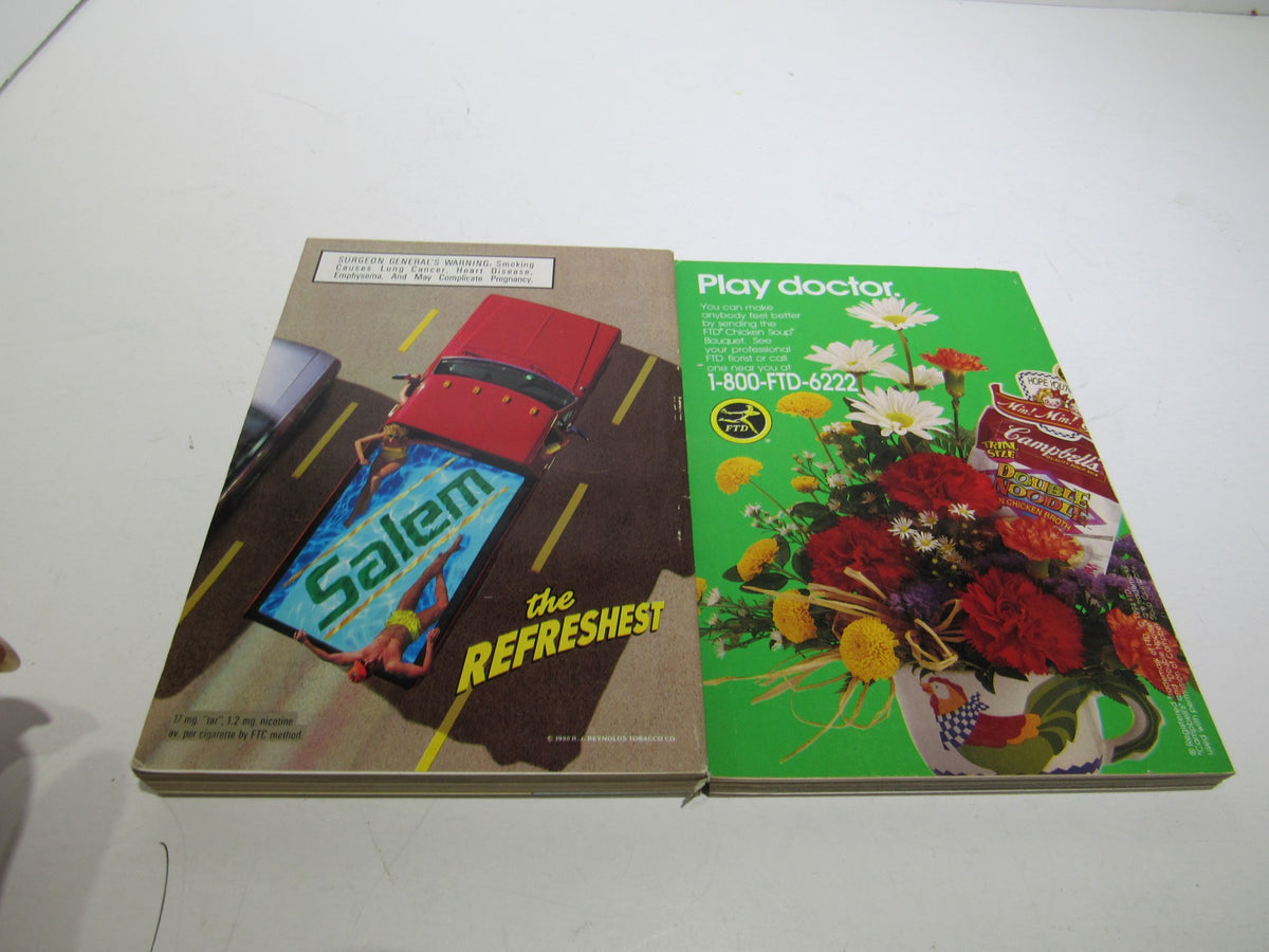 Advertising and promotional material from TV Guide magazines featuring vintage advertisements and graphic designs from the past.