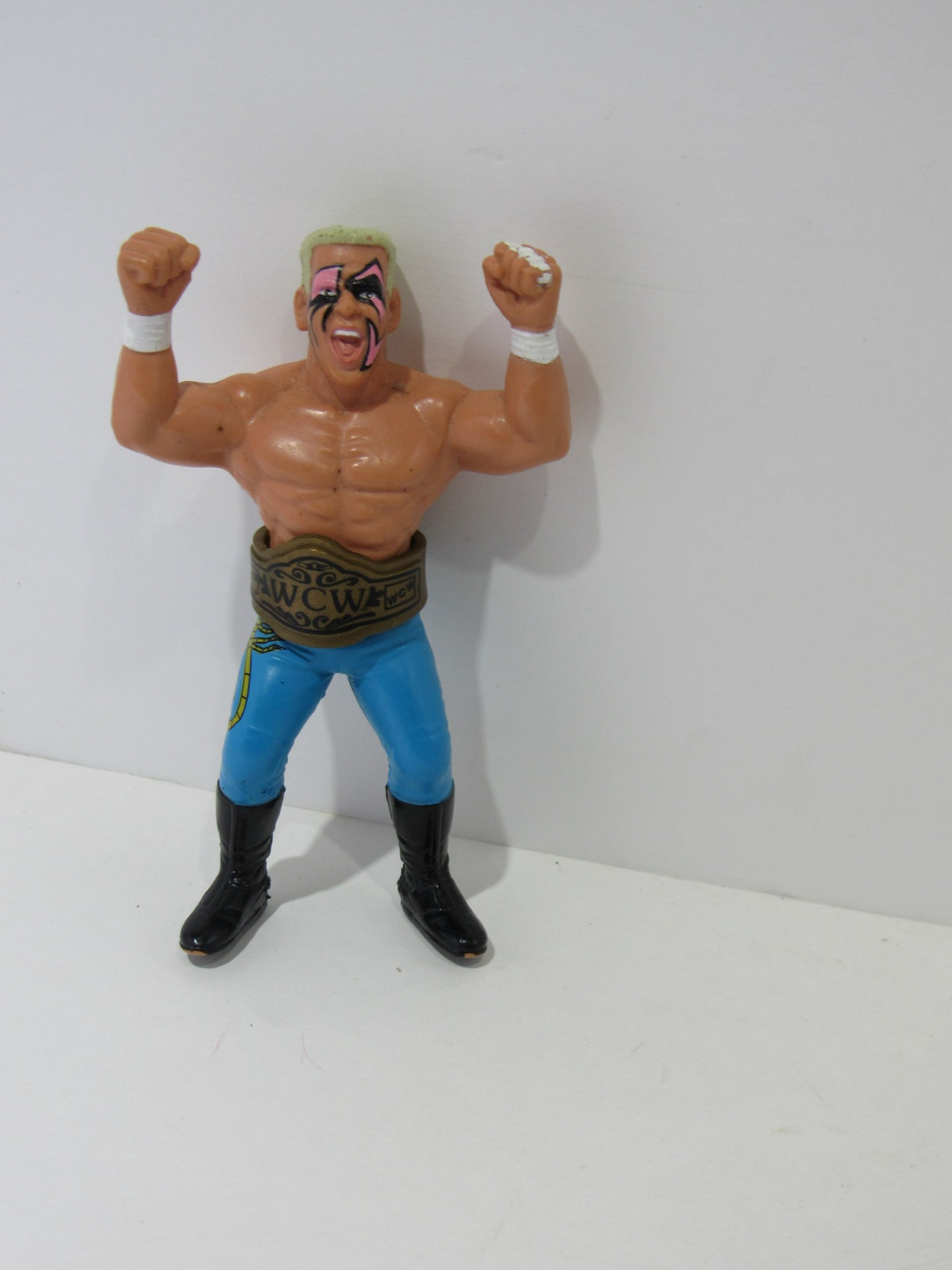 1990 WCW Galoob Sting with Belt Action Figure, with a focus on the dynamic pose and detailed face paint design.