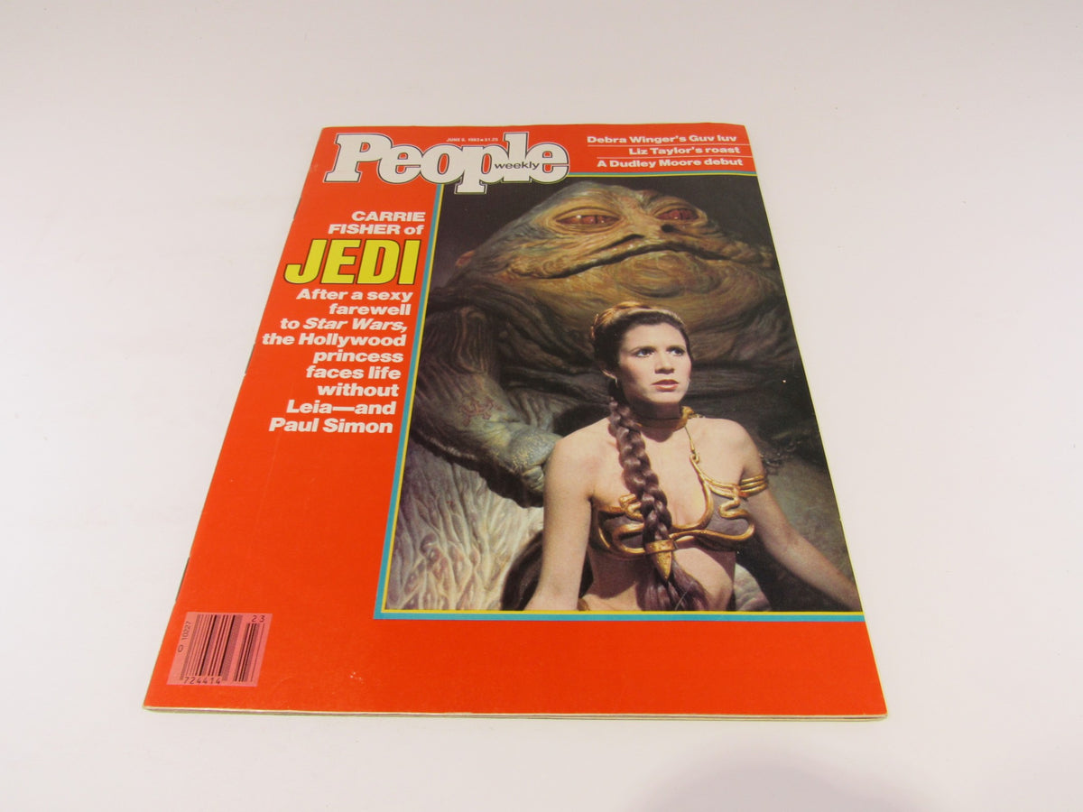 Vintage People Magazine June 6, 1983 featuring Carrie Fisher as Princess Leia from Star Wars, showcasing her iconic role and cultural significance.