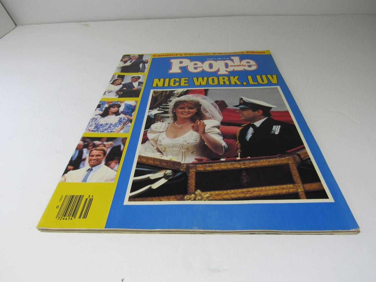 VTG People Weekly Magazine August 4 1986 featuring Prince Andrew and Sarah Ferguson's wedding on the cover, showcasing a colorful design with a prominent image of the couple.