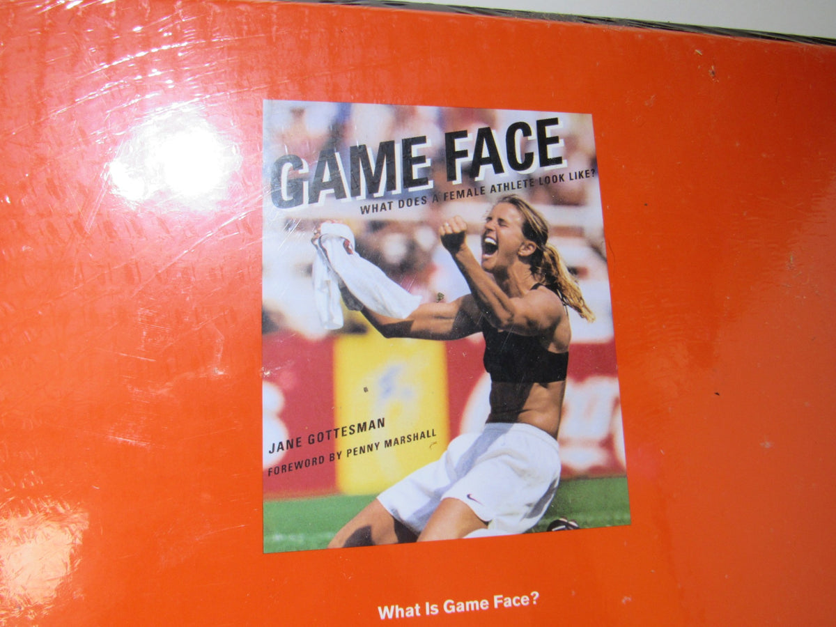 Close-up of a section from the back cover of 'Game Face: Life Lessons Across The Curriculum', discussing the content and themes related to female athletes.