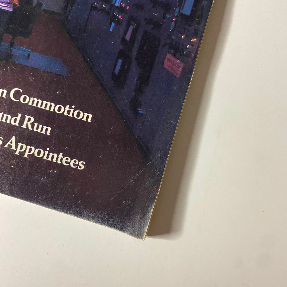 Close-up view of the Fortune Magazine titled 'The Lonely World of Night Work,' December 15, 1980, featuring details of articles on corporate bureaucracy and notable individuals, set against a dark background.