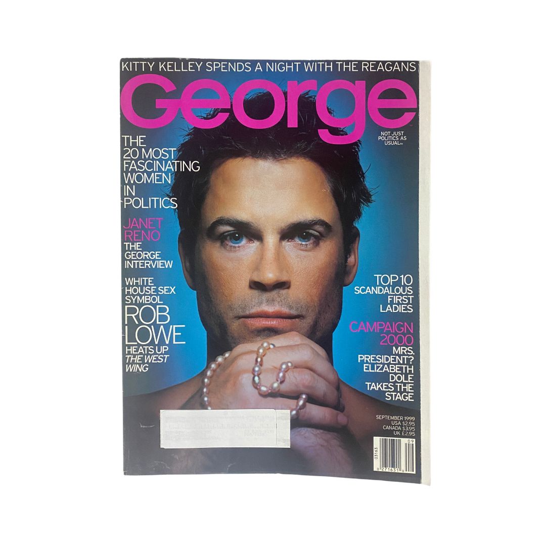 Cover of George Magazine September 1999 featuring Rob Lowe and Janet Reno, highlighting the intersection of politics and pop culture.
