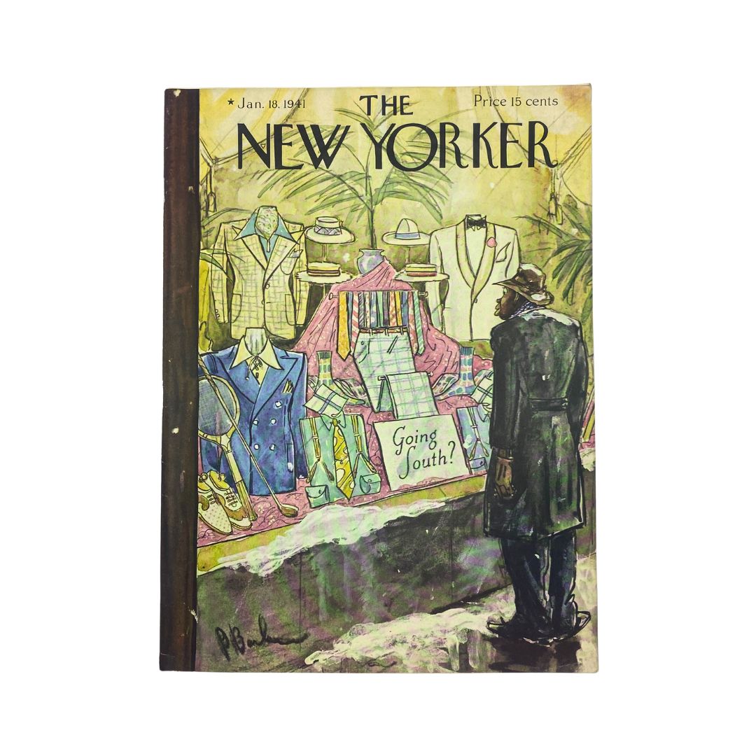 The New Yorker, January 18, 1941: Complete magazine with cover artwork by Perry Barlow, in VG condition