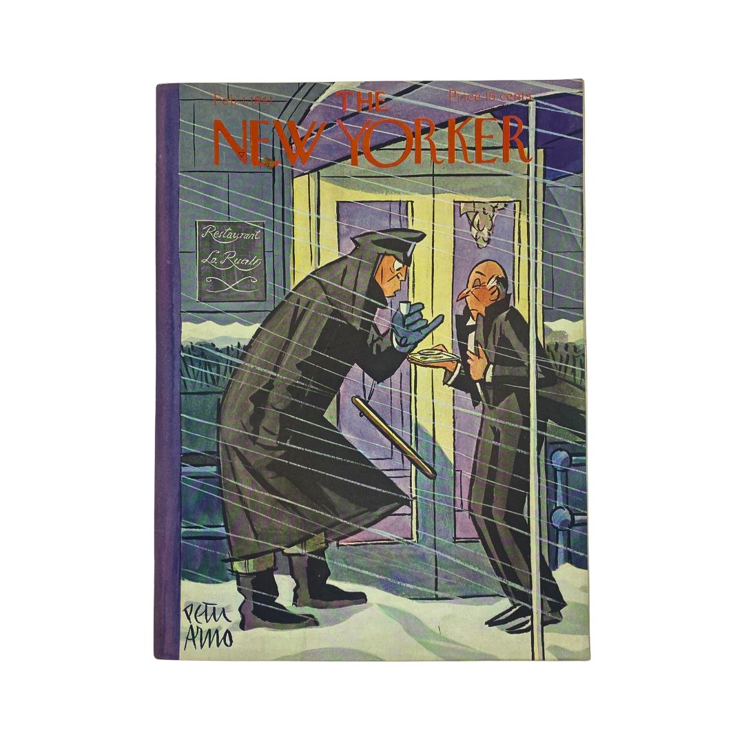 The New Yorker, February 1, 1941: Complete magazine with cover artwork by Peter Arno, in VG condition