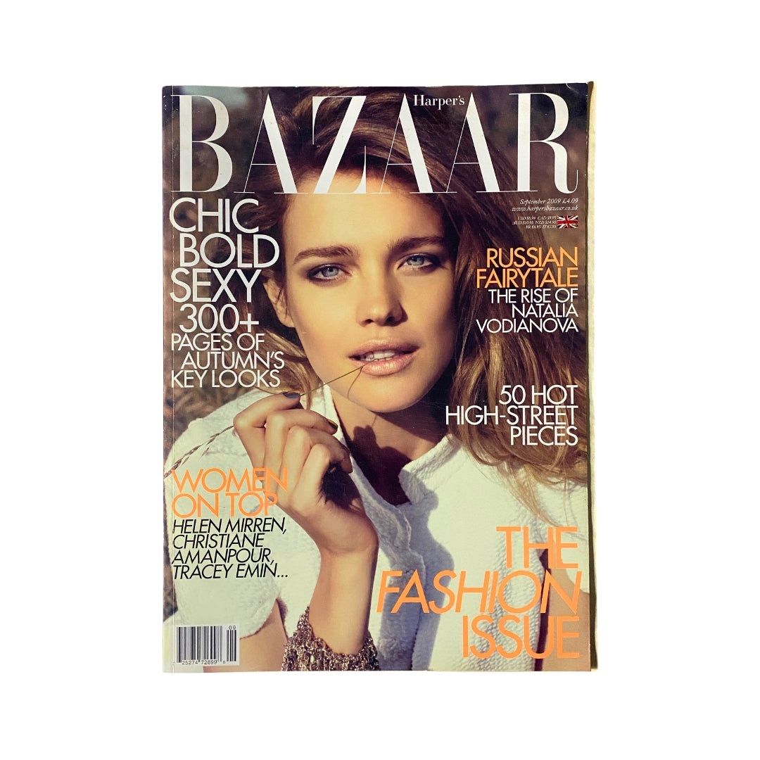 Harper's Bazaar UK Magazine September 2009 Natlia Vodianova Cover No Label VG