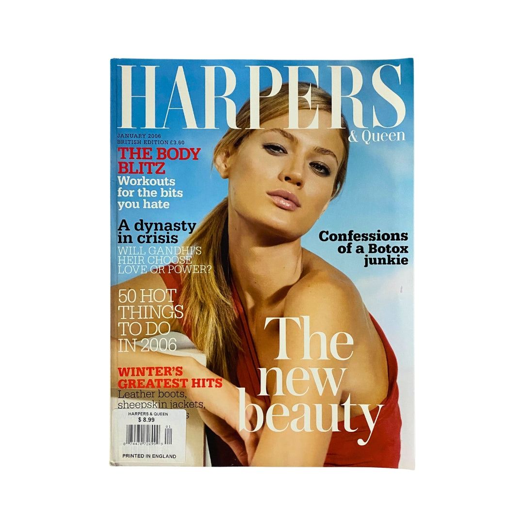 Cover of Harpers UK & Queen Magazine January 2006 featuring Michelle Buswell, highlighting fashion and culture of the era.