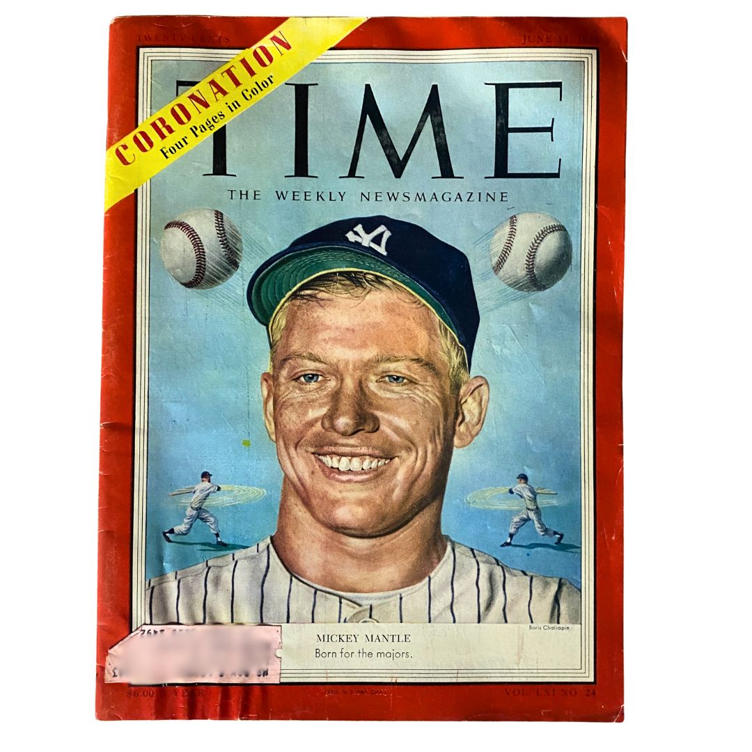Time Magazine June 15, 1953 Vol 61 No. 24 Mickey Mantle