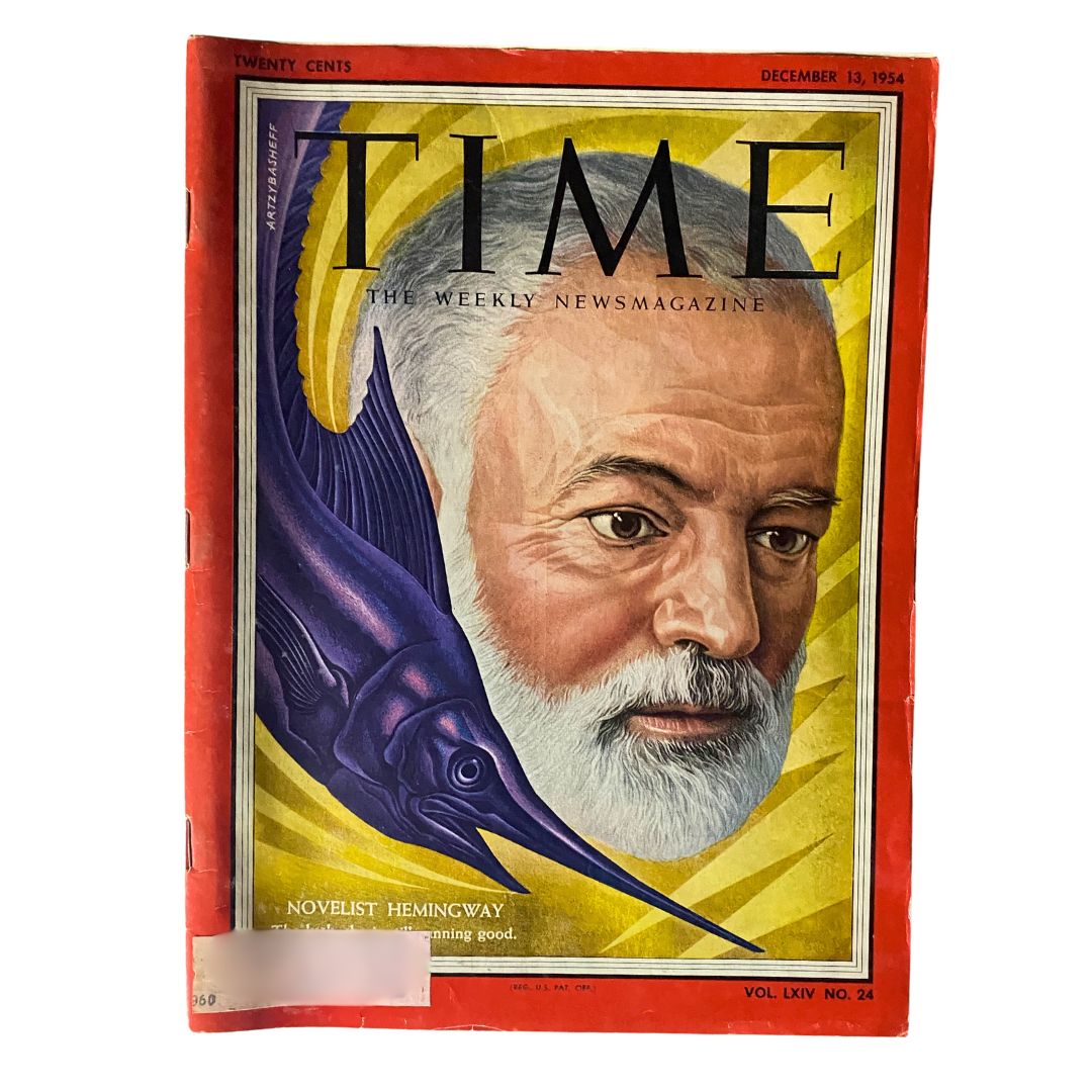 Time Magazine December 13, 1954 Vol 64 No. 24 Novelist Ernest Hemingway