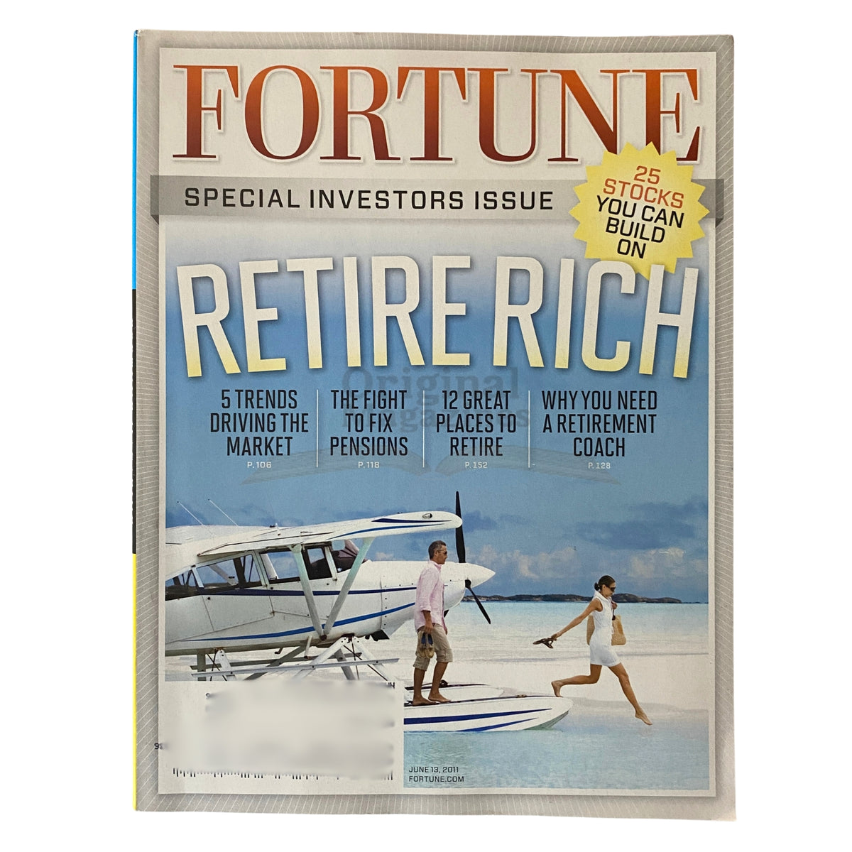 Fortune Magazine Cover for June 13, 2011, featuring the title "Retire Rich" in the Special Investors Issue, highlighting investment strategies and financial insights.