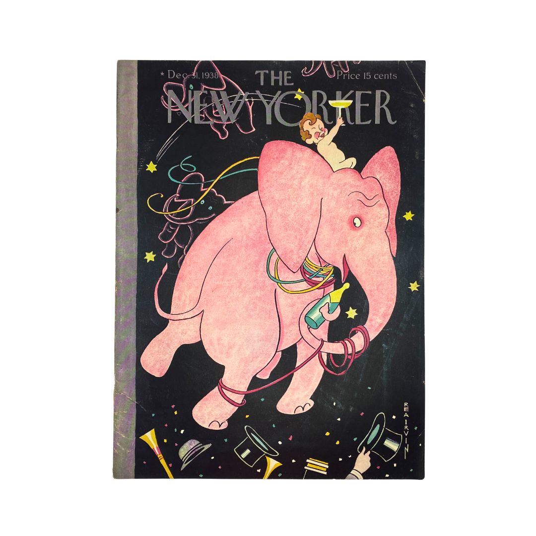 Cover of The New Yorker, December 31, 1938, featuring an illustration by Rea Irvin