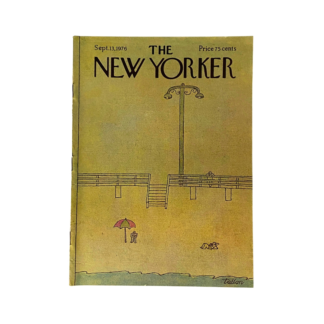 Cover of The New Yorker Complete Magazine September 13, 1976 featuring original art by Robert Tallon, showcasing a beach scene with an umbrella.
