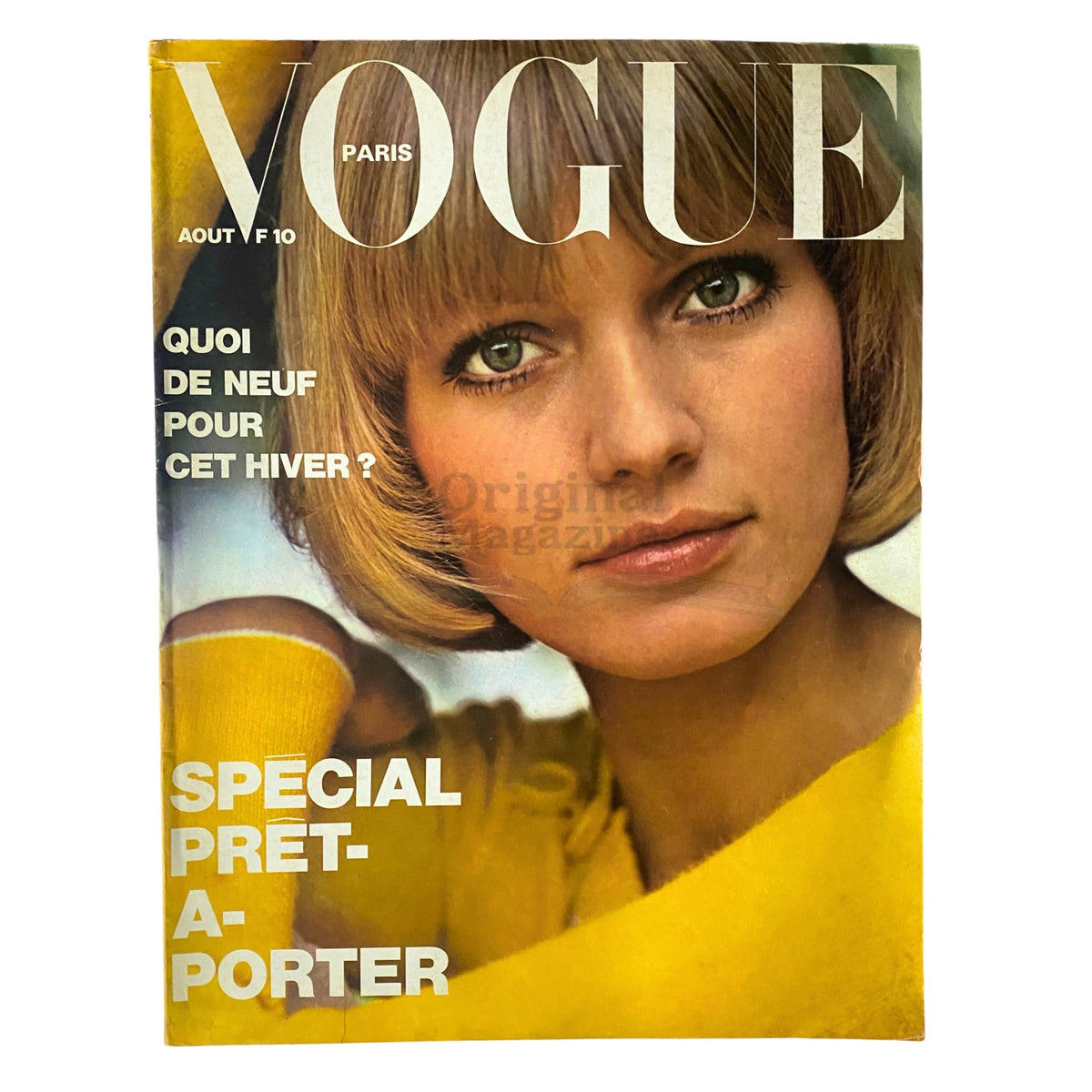Vogue Paris Magazine August 1973 Beska Sorensen Cover with stunning fashion photography and bold typography, showcasing the essence of 1970s style.